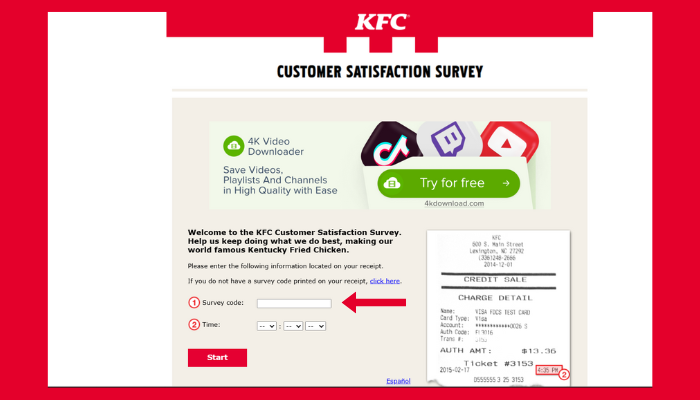 Screenshot of Survey First Page-Code Screenshot of Survey First Page-Code